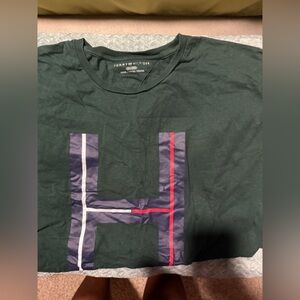 Tommy Hilfiger Green Short Sleeve Tee with Stripes